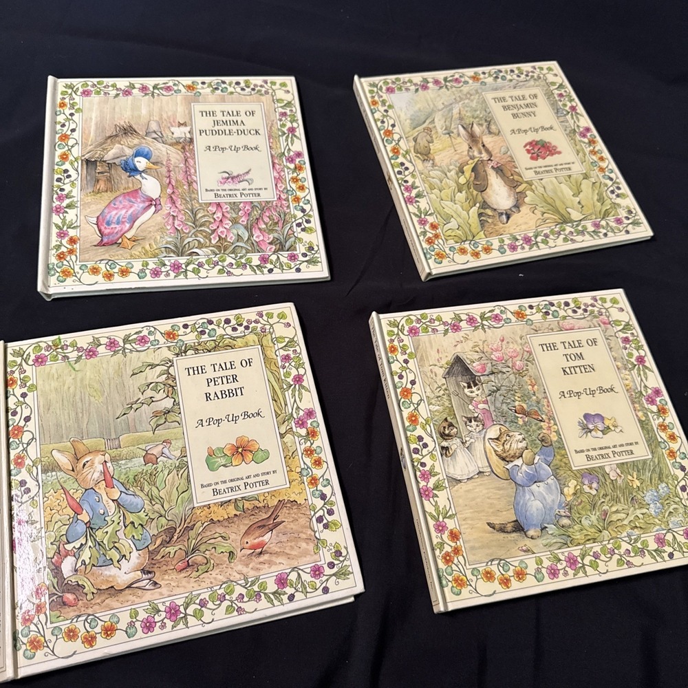 Vintage 1987 "The Tale of" By Beatrix Potter. Pop-up Book Lot of 4; Cottagecore